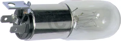 A close-up studio shot of a light bulb with a metal base.
