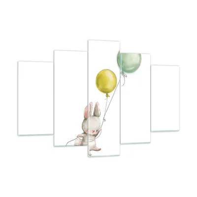Produktbild von Bilder auf glas - 5 Teile - Häschen Luftballons Kinder - 150x100cm - Glasbilder - Wandbilder - Bilder - Wanddekoration aus Glas - Glas Bilder - Wandbild auf Glas - GEA150x100-4731