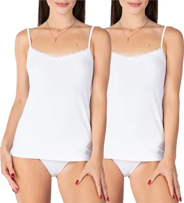 Produktbild von Bellivalini Damen Unterhemd aus Viskose mit Spitze BLV50-219 (Weiß, XXL )