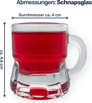 Produktbild von Schnapsglas Stamper Kurze Glas Henkel 2cl 12,24,48 Stk, Menge:24