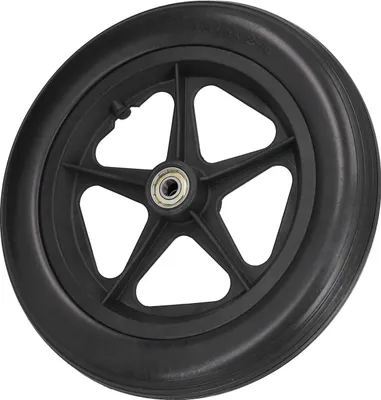 Produktbild von Hinterrad für Rollstuhl, abriebfestes Polyurethan, Befestigungsmaterial, 12-mm-Lagerbohrung