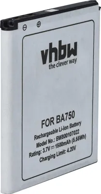 Produktbild von vhbw Akku Ersatz für Sony-Ericsson BA750 für Handy Smartphone Telefon (1500 mAh, 3,7 V, Li-Ion)