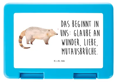 Produktbild von Mr. & Mrs. Panda Lunchbox Nasenbär - Weiß - Geschenk, Bentobox, Vesperbox, Lustige Sprüche, Bento Box, Brotzeitbox, Snackdose, Rüsselbär, Bär, Nasenbären