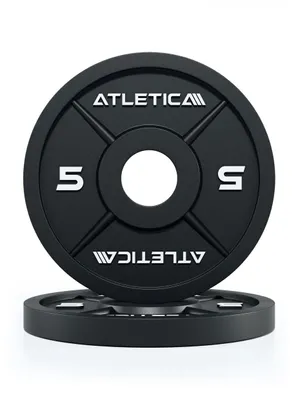 Produktbild von ATLETICA Iron Plates | 2 x 5kg | Paar | Gusseisen Hantelscheiben | Ø 50 mm | Rostresistente Lackierung
