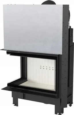 Produktbild von Kamineinsatz aus Stahl KRATKI MBA links 17 kW Ø 200 mit Schiebetür mit Türfeder