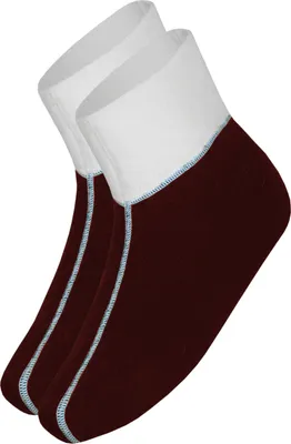 Produktbild von wobera Angora Fußwärmer oder Bettschuhe mit 75% Angora (Gr. 2 (38-42), Farbe: bordeaux mit weißem Bündchen)