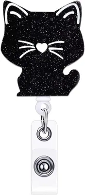 Produktbild von Famanu Badgehalter mit Katzenmotiv - Alligator Clip