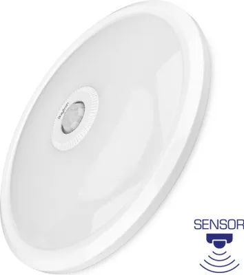 Obrázok produktu pre Stropné svietidlo Braytron LED 15 W s pohybovým senzorom, okrúhle stropné svietidlo, Ø 28,5 cm, IP20