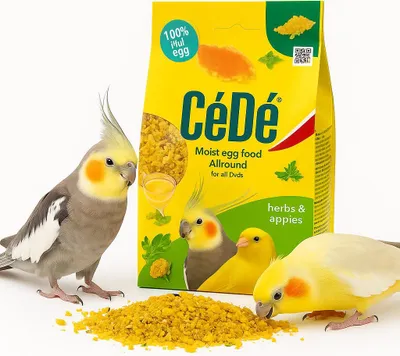 Zdjęcie produktu dla CEDE Allround Herbs Apple 200 g - Karma Jajeczna z Jabłkiem i Ziołami dla nimf i innych papug i ptaków