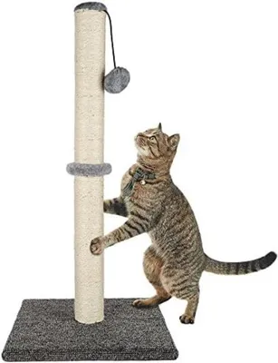 Productafbeelding van Famanu krabpaal voor katten - Stabiel en met speelbal - 74 cm