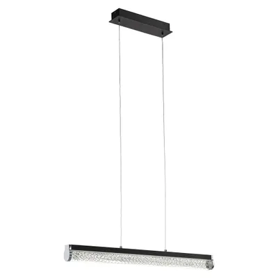 Produktbild von LED Hängeleuchte, Stahl schwarz, Glas klar, Geflecht, H 110 cm