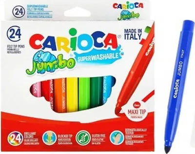 Zdjęcie produktu dla Carioca Jumbo, Extra Pogrubiony, Wielobarwny, Końcówka pociskowa, 6 mm, Ośmioboczny, Włochy