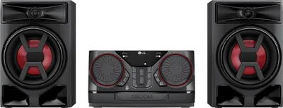 Obrázek produktu pro LG CK43N - XBOOM Micro System, 300W zvukový systém, Bluetooth, USB, Aux-in, TV Sync, Control de Party, ekvalizér, MP3 přehrávač, výkonný zvuk pro domácnost a párty, černý