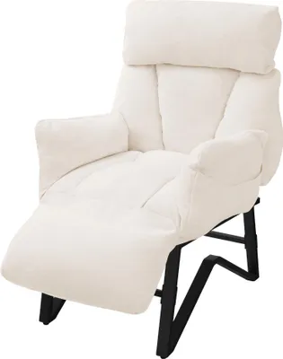Obrázek produktu pro ML-Design polohovací křeslo béžové obývací křeslo s plátěným potahem nastavitelné TV křeslo s područkami podnožka boční kapsy lounge křeslo čalouněné křeslo
