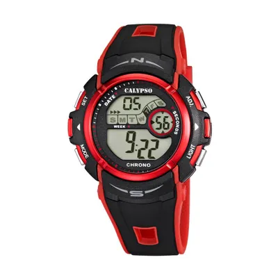 Produktbild von Calypso Herren Digital Uhr Sport Kautschuk Armbanduhr schwarz rot UK5610/5