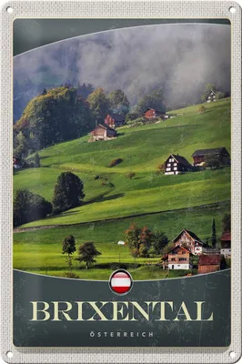 Produktbild von Blechschild Reise 20x30cm Brixental Natur Urlaub Wiese Wälder