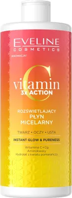 Produktbild von Eveline Cosmetics Vitamin C 3x Action – reinigendes, feuchtigkeitsspendendes Mizellenwasser