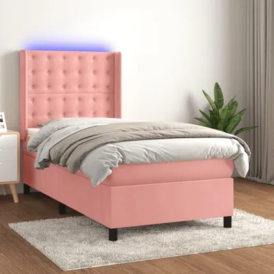 Produktbild von Maison Exclusive - Boxspringbett mit Matratze & LED Rosa 90x200 cm Samt
