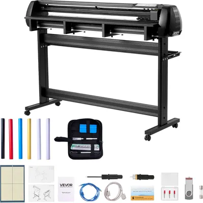 Produktbild von VEVOR Vinylschneidemaschine mit 135 cm max. Zufuhrbreite & Doppelklingen & LED-Anzeige, einstellbares Vinyl-Schneideplotter-Set mit Aufkleberbögen & Transferfolien & Signmaster-Software
