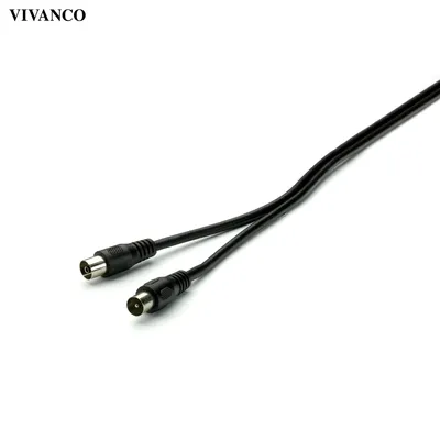 Produktbild von ViVanco™48509, 3 m, Coaxial plug, Coaxial socket, Schwarz