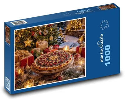 Produktbild von Puzzle 1000 Weihnachtskuchen mit Cranberries - martinpuzzle