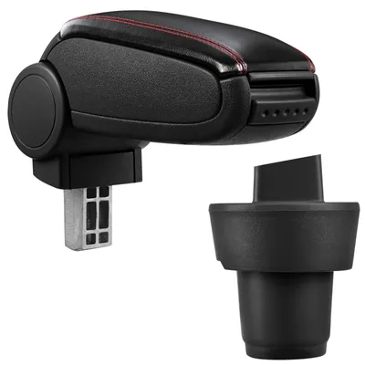 Armlehne Mittelarmlehne Leder Bezug Schwarz / Rot für Seat Mii 3/5-Türer – Produktansicht