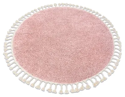 Zdjęcie produktu dla Dywan BERBER 9000 koło  Frędzle berberyjski marokański shaggy różowy koło 120 cm