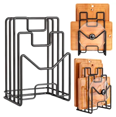 Produktbild von Schneidebrett-Rack und Topfdeckelhalter in Schwarz