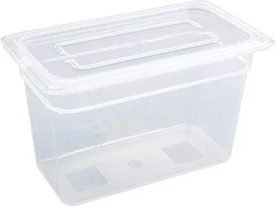 Productafbeelding van Unyqoos® Witte polypropyleen opbergbox met deksel, 20 cm, 6,9 liter – stapelbare voorraadcontainer, geschikt voor diepvries