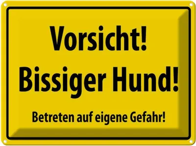Produktbild von vianmo Blechschild 30x40 cm Vorsicht bissiger Hund