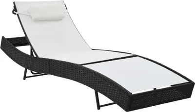 Obrázek produktu pro The Living Store Lehátko s polštářem polyratanové černé