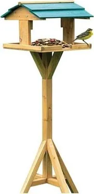 Produktbild von Vogelhaus Vogelfutterhaus mit Ständer aus Holz 112 cm x 31 cm x 30 cm