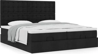 Produktbild von Maison Exclusive - Ottoman-Bett mit Matratzen Schwarz 180x200 cm Stoff