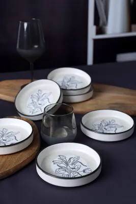 Produktbild von Hermia Concept, X00017909, Keramikschüssel-Set (6-teilig), Schwarz, 100 % KERAMIK-STEINZEUG, 14 x 14 cm