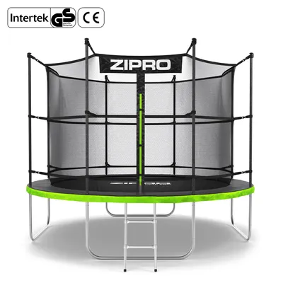 Produktbild von ZIPRO Trampolin Jump Pro IN | 10FT Ø 312 cm | Gartentrampolin Kindertrampolin Komplett-Set inkl. Innennetz, Leiter & Randabdeckung, Outdoor, Grün