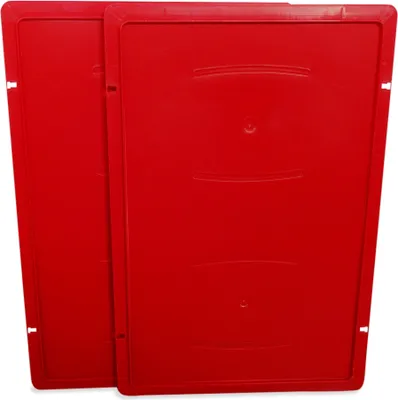 Produktbild von 2 Stück Deckel für Gemüsekiste, Eurofleischerkiste, Stapelbox E1 E2 E3 rot (2xDeckel rot)