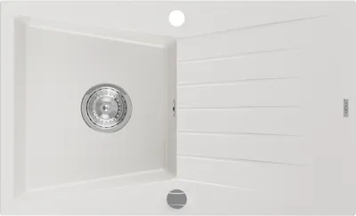 Produktbild von Mexen Cesar Granitspüle mit einem Becken und einer Abtropffläche 775 x 470 mm, Weiß - 6514771010-20