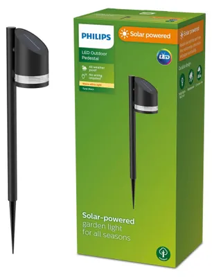 Zdjęcie produktu dla Philips Lampa słupkowa/przyścieżkowa Fyve 1,5 W, Zewnętrzne oświetlenie postument/słup, Czarny, Plastik, IP44, Patio, Ogród, III