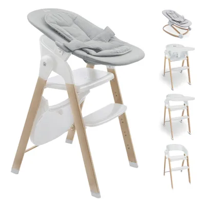 Produktbild von BabyGo Hochstuhl-Set Levels Highchair-Set, Hochstuhl inkl. Babywippe, weiß