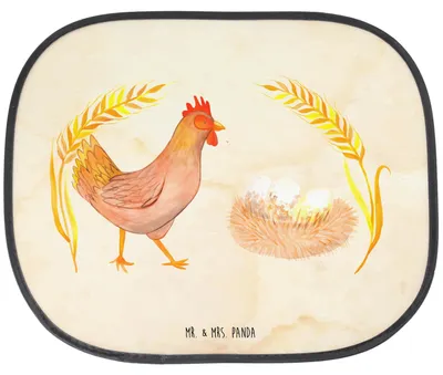 Produktbild von Mr. & Mrs. Panda Sonnenschutz Auto Huhn Stolz - Vintage - Geschenk, Seitenscheibe, Sonnenblende, Hof, Eier, autofenster, Bauernhof, für Autoscheiben, Geburt, Spruch