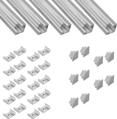 Produktbild von 5x A19 LED Profil 2m - Silber inkl. Abdeckung klar, Halter & Endkappen