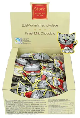 Produktbild von Storz 75er SET Kater, lose, 937,5 g (75 x 12,5 g) / Schokolade / Schoko Katze