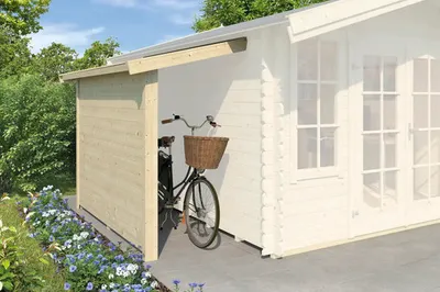 Produktbild von Lasita Maja Dachunterstand / Schleppdach Schleppdach Mit Seitenwand 90 X 240 B, Farbe:naturbelassen, Dachform:Satteldach