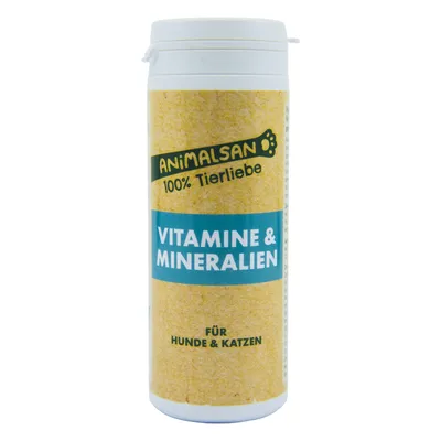 Produktbild von Animalsan Vitamine & Mineralien für Hunde und Katzen 60 St – Ergänzungsfuttermittel mit Vitamin-B-Komplex & Mineralstoffen – Multivitamin Tabletten –