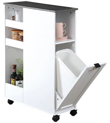 Produktbild von Küchenwagen mit Abfalleimer, weiß, KESPER