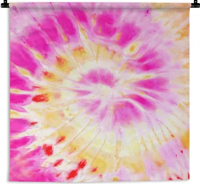 Produktbild von MuchoWow® Wandteppich Wandbehang Sommer - Krawattenfärbung - Abstrakt 150x150 cm Tapisserie Dekoration Wandtuch - Wohnaccessoires - Modernes