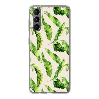 Produktbild von MuchoWow® Handyhülle Schutzhülle Hülle für Samsung Galaxy S21 Blatt - Tropisch - Muster Silikon Softcase Handy Hülle - Softcase