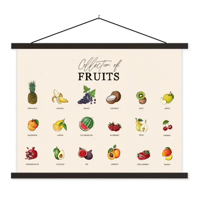 Produktbild von MuchoWow® Textilposter Obst - Küche - Lebensmittel 40x30 cm mit schwarzem Rahmen - Dekorationen