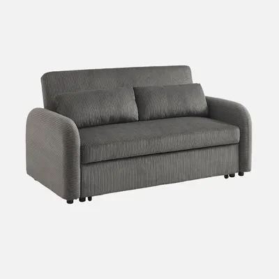 Produktbild von sweeek - 2-Sitzer Schlafsofa mit Cordbezug - Dunkelgrau
