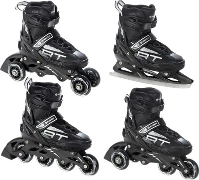 Produktbild von 4in1 Inlineskates/Triskates/Rollschuhe/Schlittschuhe Raven Profession Black 38-42 verstellbar